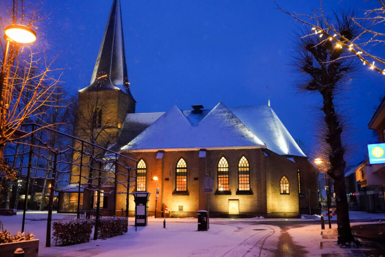 Putten in de sneeuw